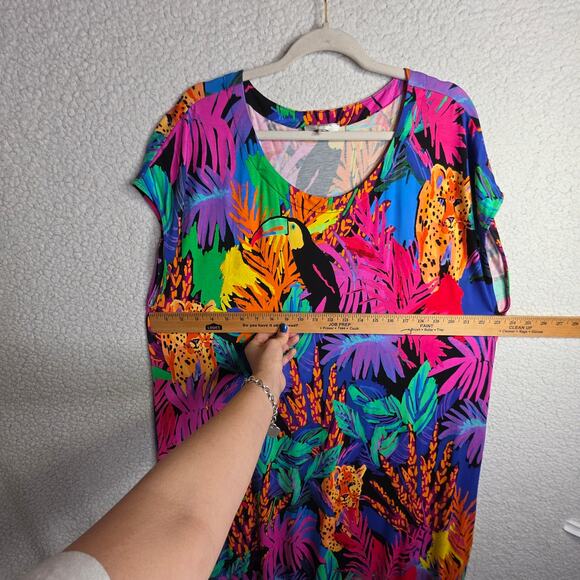 Sahara szSm Oversized Maxi dress Jungle themed Vibrant Pop colors Tropical comfy - Picture 4 of 16